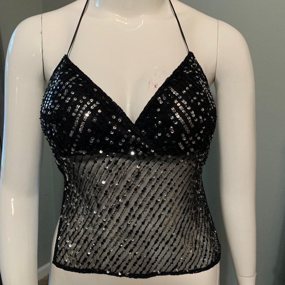 Sequin halter top